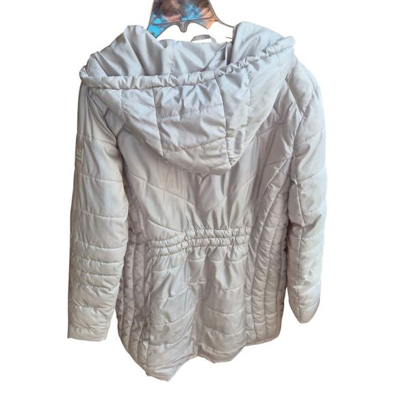 KENNETH COLE Womens Cream Puffer Full Zip Jacket Size L Quilted - Picture 2 of 3